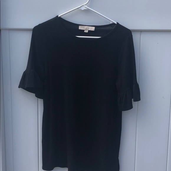 The Loft black shirt with bubble sleeves - Picture 1 of 2